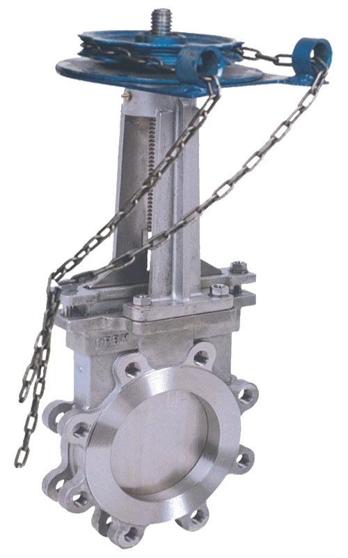 Rostfritt stål Sprocket Wafer Knife Gate Valves