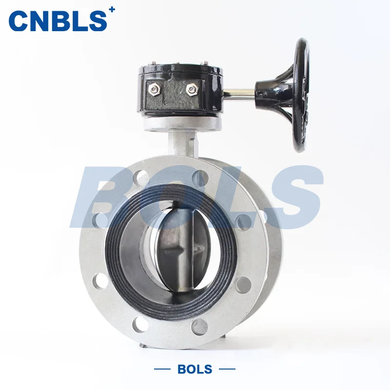 Rostfritt stål snäckväxeldrivna wafer-typ metall hårt förseglade vridspjällsventiler